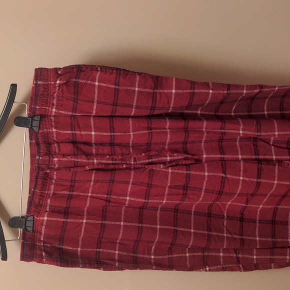 Mens cotton flannel pajama pants. Red/black/white checked - Picture 2 of 4